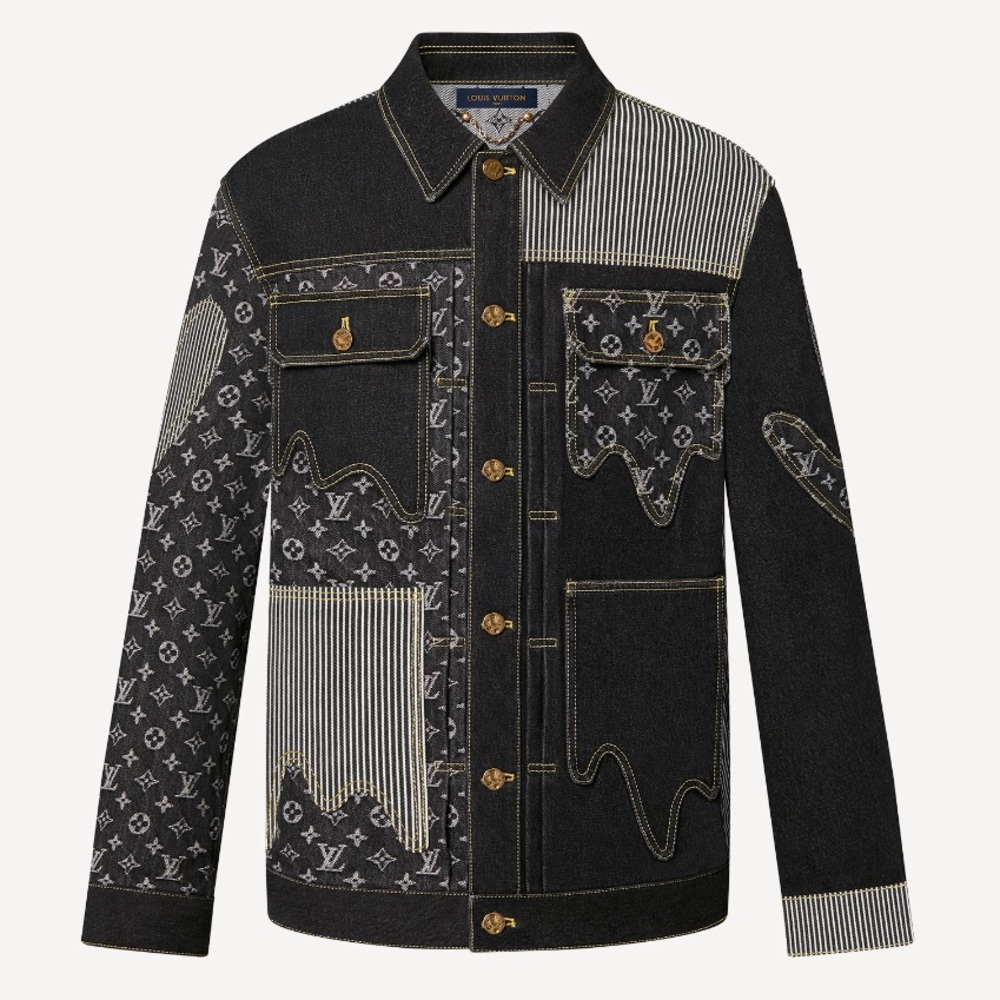 Louis Vuitton X Nigo Monogram Crazy Denim Workwear Jacket by Virgil Abloh - 48
